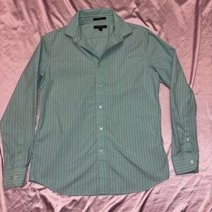 Banana Republic Teal Striped Button Down Shirt